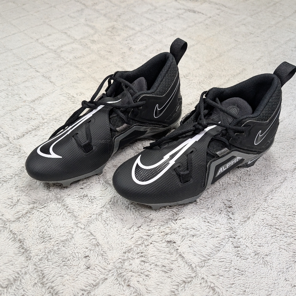 Nike Alpha Menace Pro 3 Black Iron Gray Football Cleats Mens Sz 10 CT6649-010 - Picture 3 of 7